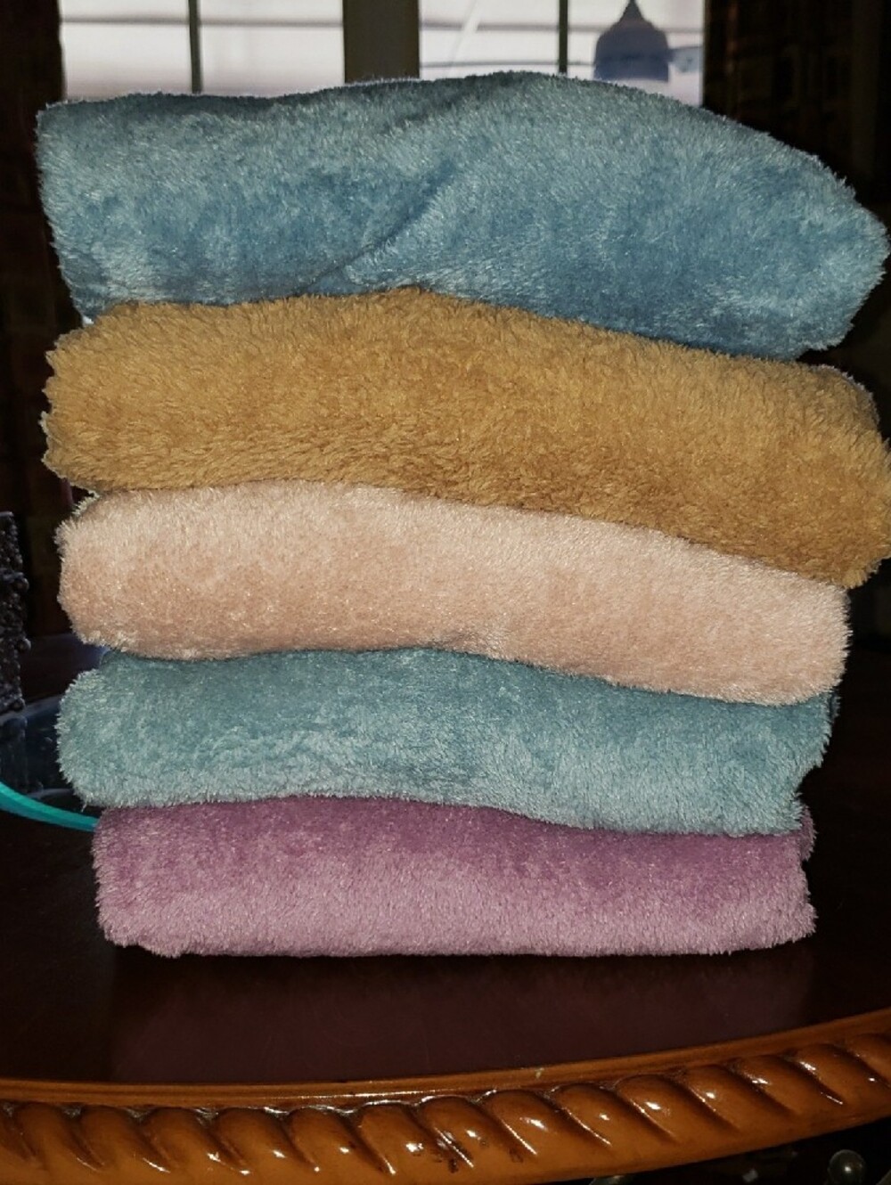 5PC Fleece Cozy Plush Teddybear Pockets Long-Sleeve Top